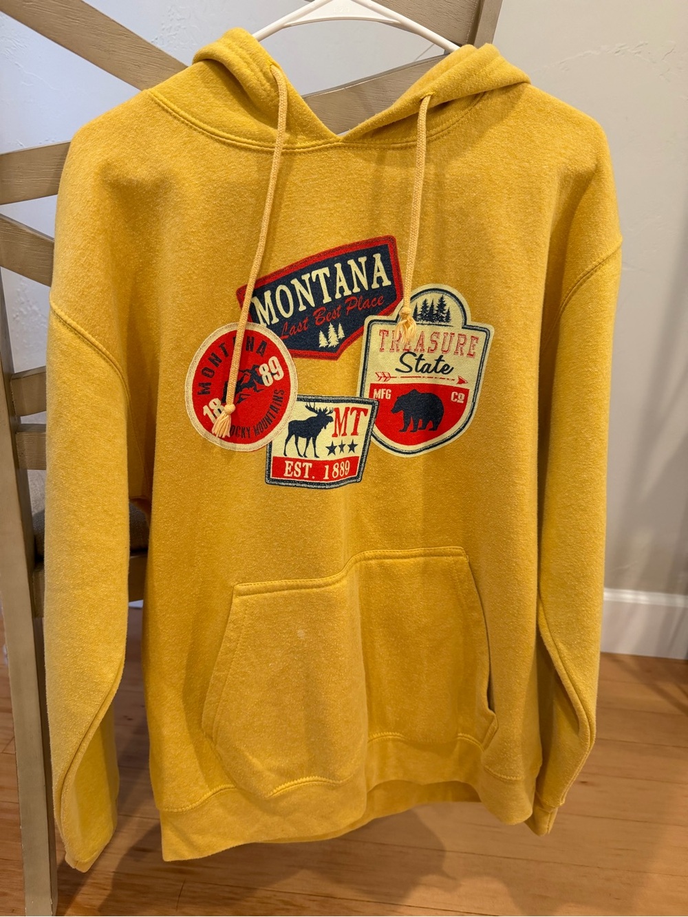Montana Graphic Hooded Sweatshirt - Mustard Yellow